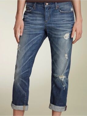 Joe’s Jeans Ex-Lover Women’s Distressed Boyfriend Jeans - Blue size 28 Cropped